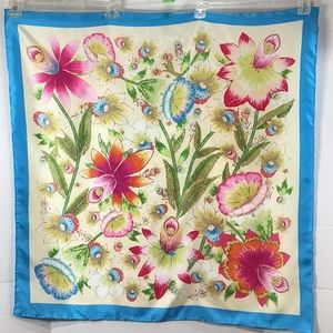 Talbots silk floral square scarf